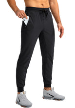 Load image into Gallery viewer, Pudolla Men&#39;s Lightweight Jogger Pants Workout Running Tapered Joggers for Men with Zipper Pockets for Athletic Travel Casual(Black)

