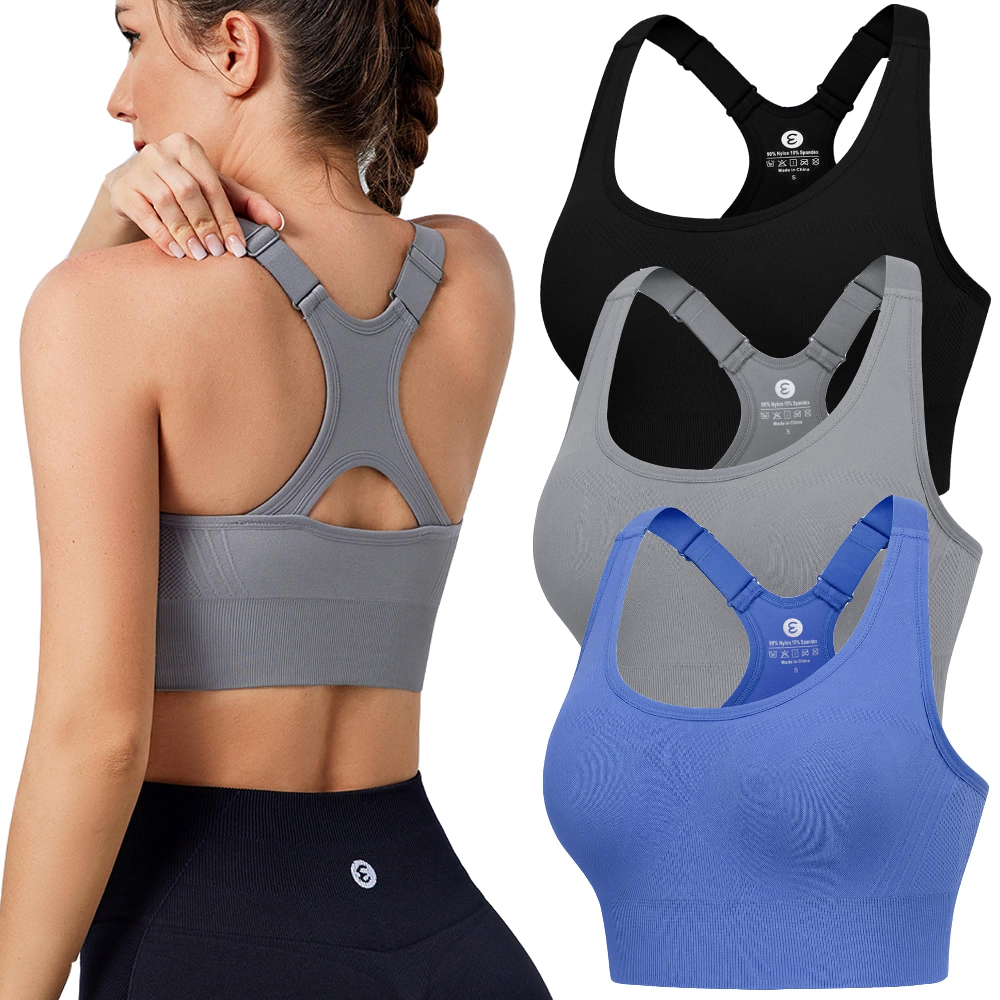 Evercute Reggiseno Sportivo Imbottito Donna – Racerback Morbido Multicolore - 6