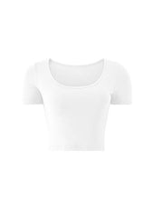 Load image into Gallery viewer, KLOTHO Crop Tops for Women Sexy Casual Workout Gym Exercise Clothes Cute Trendy Summer Tops for Women (White,Large)
