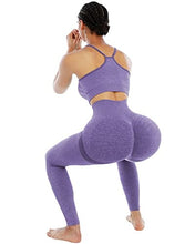 Load image into Gallery viewer, NORMOV Butt Lifting Workout Leggings for Women,Seamless High Waist Gym Yoga Pants Purple
