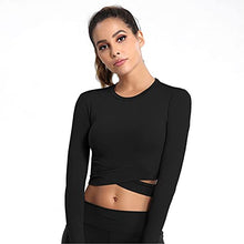 Load image into Gallery viewer, Women Workout Crop Tops Tummy Cross Sport Shirt Athletic Yoga Gym Activewear Tops
