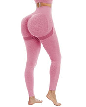Load image into Gallery viewer, NORMOV Butt Lifting Workout Leggings for Women, Seamless High Waist Gym Yoga Pants Pink
