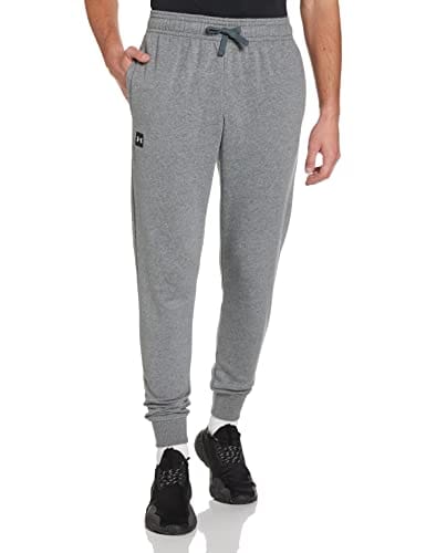 Under Armour Men's Rival Fleece Joggers , Pitch Gray Light Heather (012)/Onyx White , Small
