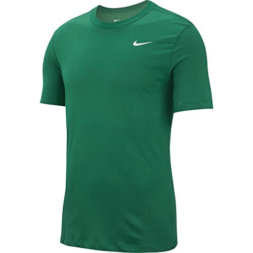 Nike Men's Dry Tee, Dri-FIT Solid Cotton Crew Shirt for Men, Pine Green/White, S