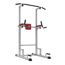Load image into Gallery viewer, MBH FITNESS MAKE BODY HEALTHY Fitness Power Tower Dip Station Pull Up Bar, Adjustable Multi-Function Strength Training Workout Equipment for Home Gym (Gray)
