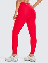 Load image into Gallery viewer, CRZ YOGA Women&#39;s Naked Feeling Workout Leggings 25 Inches - High Waisted Yoga Pants with Side Pockets (Neon) Bright Red
