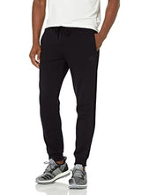 Load image into Gallery viewer, adidas Men&#39;s Standard Essentials Fleece Tapered Cuff 3-Stripes Pants, Black/Black, XX-Small
