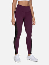 Load image into Gallery viewer, QUEENIEKE Women Yoga Pants Color Blocking Mesh Workout Running Leggings Tights Size XS Color Dark Rose Red
