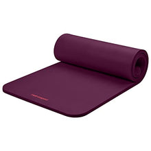 Load image into Gallery viewer, Retrospec Solana Yoga Mat 1&quot; Thick w/Nylon Strap for Men &amp; Women - Non Slip Exercise Mat for Home Yoga, Pilates, Stretching, Floor &amp; Fitness Workouts - Boysenberry
