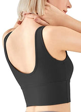 Load image into Gallery viewer, High Neck Sports Bra for Women Longline Low Back Sports Bras Medium Impact Padded Workout Crop Tops for Yoga Gym
