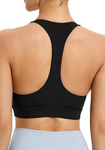 Load image into Gallery viewer, SCOOPLOVER Sexy Racerback Sports Bras for Women, V-Neck Low Impact Padded Breathable Sports Bras Yoga Bras (S, All Black)
