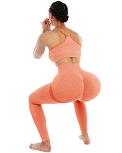 Load image into Gallery viewer, NORMOV Butt Lifting Workout Leggings for Women,Seamless High Waist Gym Yoga Pants Orange
