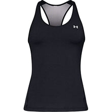 Load image into Gallery viewer, Under Armour Women&#39;s HeatGear Armour Racer Tank , Black (001)/Metallic Silver , Large
