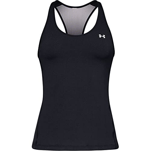 Under Armour Women's HeatGear Armour Racer Tank , Black (001)/Metallic Silver , Large