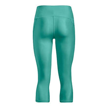 Load image into Gallery viewer, Under Armour Women&#39;s HeatGear Armour High No-Slip Waistband Pocketed Capri , Neptune
