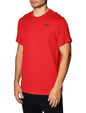 Load image into Gallery viewer, Nike Men&#39;s Dry Tee drifit Cotton Crew Solid, University Red/Black, Small
