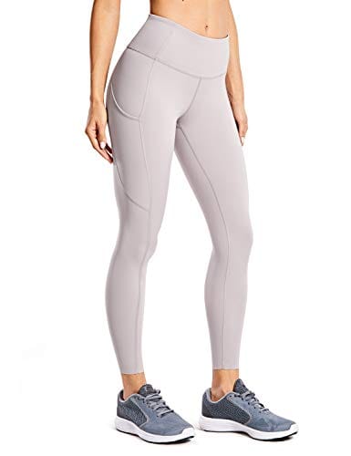 CRZ YOGA Women's Naked Feeling Workout Leggings 25 Inches - High Waisted Yoga Pants with Side Pockets Moonphase