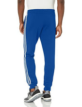 Load image into Gallery viewer, adidas Men&#39;s Standard Essentials Fleece Tapered Cuff 3-Stripes Pants, Team Royal Blue/White, X-Small
