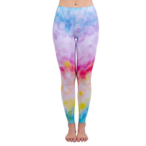 Kanora Colorful Printed Seamless Workout Leggings - Women’s Christmas Printed Yoga Leggings, Tummy Control Running Pants (Tiedye, One Size)