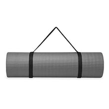 Load image into Gallery viewer, Gaiam Essentials Thick Yoga Mat Fitness &amp; Exercise Mat with Easy-Cinch Carrier Strap, Grey, 72&quot;L X 24&quot;W X 2/5 Inch Thick
