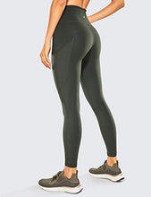 Load image into Gallery viewer, CRZ YOGA Women&#39;s Naked Feeling Workout Leggings 25 Inches - High Waisted Yoga Pants with Side Pockets Grey Olive
