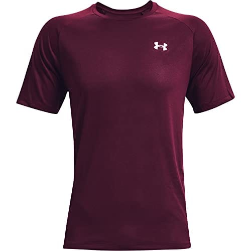 Under Armour Men s Tech 2.0 Short Sleeve T Shirt Dark Maroon 602 White Small The Home Fitness Corp