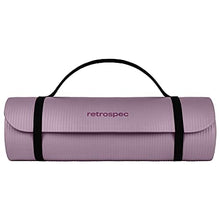 Load image into Gallery viewer, Retrospec Solana Yoga Mat 1&quot; Thick w/Nylon Strap for Men &amp; Women - Non Slip Exercise Mat for Home Yoga, Pilates, Stretching, Floor &amp; Fitness Workouts -Violet Haze
