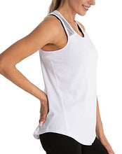 Load image into Gallery viewer, Aeuui Workout Tops for Women Mesh Racerback Tank Yoga Shirts Gym Clothes White
