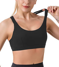 Load image into Gallery viewer, RUNNING GIRL Sports Bra for Women, Criss-Cross Back Padded Strappy Sports Bras Medium Support Yoga Bra with Removable Cups(2825 Black L)
