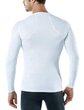 Load image into Gallery viewer, ATHLIO Men&#39;s UPF 50+ Long Sleeve Compression Shirts, Water Sports Rash Guard Base Layer, Athletic Workout Shirt, Single Pack Top White, Medium
