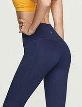 Load image into Gallery viewer, TSLA High Waist Yoga Pants with Pockets, Tummy Control Yoga Leggings, Non See-Through Workout Running Tights, Capris Pocket Peachy Navy
