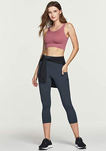 Load image into Gallery viewer, TSLA CLSX High Waist Yoga Pants with Pockets, Tummy Control Yoga Leggings, Non See-Through Workout Running Tights, Capris Pocket Peachy Charcoal
