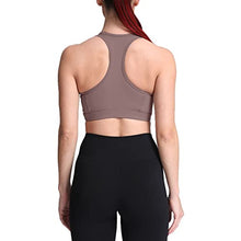 Load image into Gallery viewer, Aoxjox Twist Sports Bras for Women Workout Fitness Training Elegance V Neck Racerback Yoga Crop Tank Top (Coffee, Medium)
