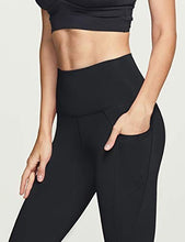 Load image into Gallery viewer, TSLA High Waist Yoga Pants with Pockets, Tummy Control Yoga Leggings, Non See-Through Workout Running Tights, Capris Pocket Peachy Black,
