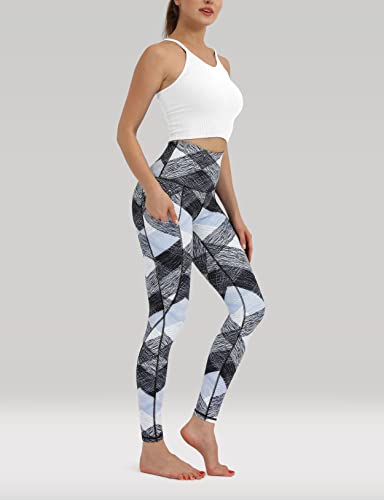 ODODOS Women's High Waisted Pattern Leggings with Pockets, Tummy