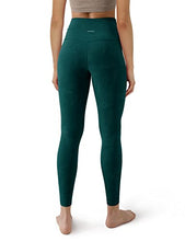 Load image into Gallery viewer, ODODOS Women&#39;s Cross Waist 7/8 Yoga Leggings with Inner Pocket, Workout Running Tights Yoga Pants -Inseam 25&quot;, Embossed Wave Forest Teal, XXX-Large
