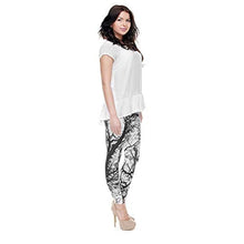 Load image into Gallery viewer, Kanora Black and White Seamless Workout Leggings - Women’s 3D Printed Tree Yoga Leggings, Tummy Control Running Pants (Tree, One Size)

