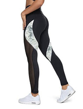 Load image into Gallery viewer, QUEENIEKE Women Yoga Pants Blocking Mesh Workout Running Leggings Tights with Pockets XS Colorful Black
