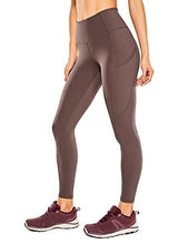 Load image into Gallery viewer, CRZ YOGA Women&#39;s Naked Feeling Workout Leggings 25 Inches - High Waisted Yoga Pants with Side Pockets Purple Taupe
