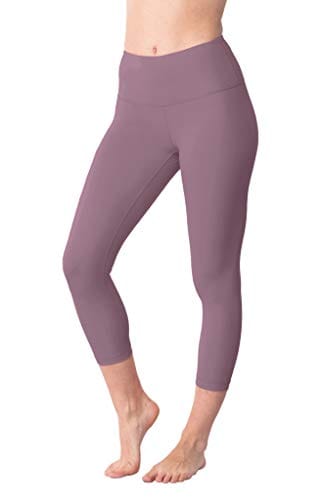 Yogalicious High Waist Ultra Soft Lightweight Capris - High Rise Yoga Pants - Scarlet Dusk Lux