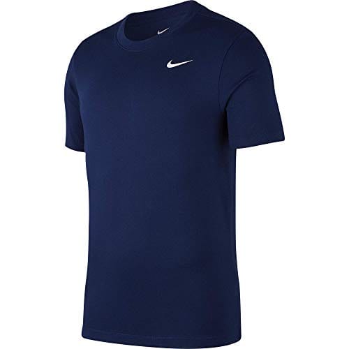 Nike Men's Dry Tee, Dri-FIT Solid Cotton Crew Nike Shirt for Men, Blue Void/White, 2XL
