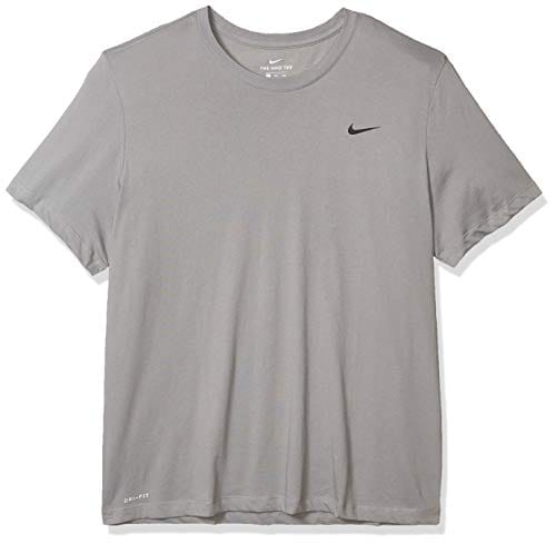Nike Men's Dry Tee Drifit Cotton Crew Solid, Particle Grey/Black, Small