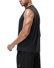 Load image into Gallery viewer, Roadbox Workout Sleeveless Shirts for Men Athletic Gym Basketball Quick Dry Muscle Tank Tops(Black+Grey+Black Heather, S)
