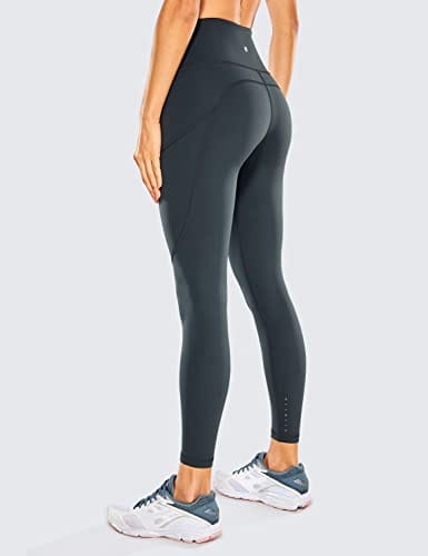 CRZ YOGA Women s Naked Feeling Workout Leggings 25 Inches High Waisted Yoga Pants with Side Pockets Melanite The Home Fitness Corp