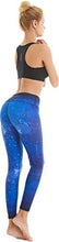 Load image into Gallery viewer, COOLOMG Women&#39;s Yoga Running Pants Printed Compression Leggings Workout Tights Hidden Pocket Sky Small
