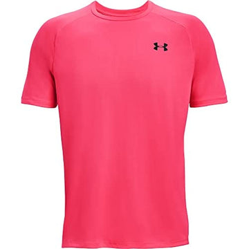 Under X-Small Men\'s Corp The Tech Pink T-Shirt – (684)/Black, Home Shock Armour Fitness , Short-Sleeve 2.0