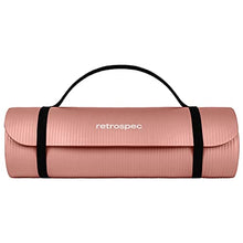 Load image into Gallery viewer, Retrospec Solana Yoga Mat 1&quot; Thick w/Nylon Strap for Men &amp; Women - Non Slip Exercise Mat for Home Yoga, Pilates, Stretching, Floor &amp; Fitness Workouts - Rose
