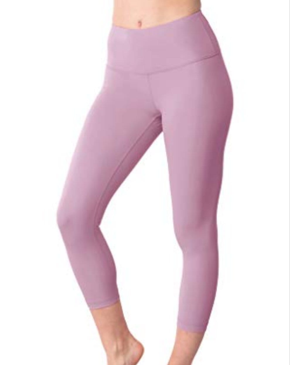 Yogalicious High Waist Ultra Soft Lightweight Capris - Dawn Pink Lux