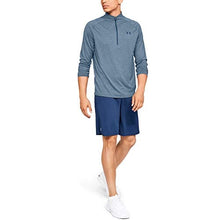 Load image into Gallery viewer, Under Armour Men’s Tech 2.0 ½ Zip Long Sleeve, Petrol Blue Light Heather (437)/Petrol Blue Small

