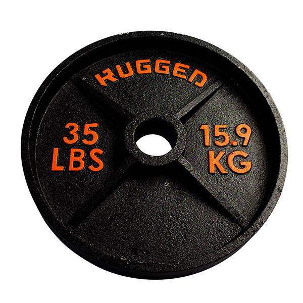 35 lb. Rugged Deep Dish Olympic Plate Individual 16KG Weight Plate - The Home Fitness Corp